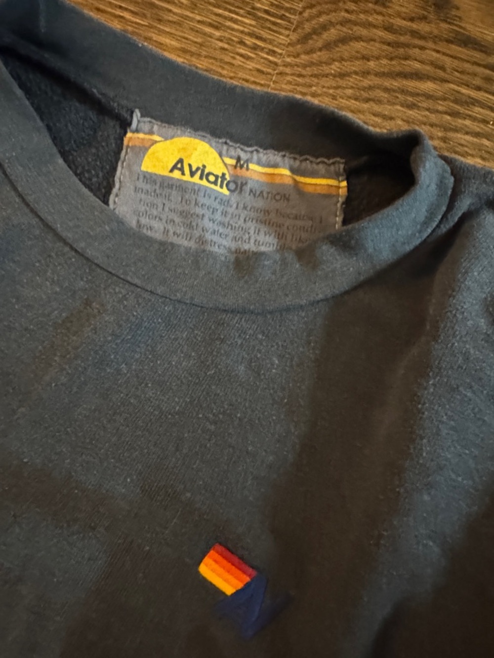 Aviator Nation Navy Lounge Crew & Jogger Set with Stripe Tab - Picture 2 of 5
